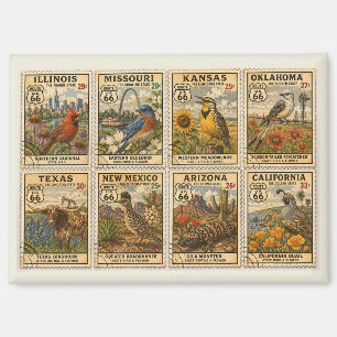 Vintage Mother Road Collage Koelkast Magneet