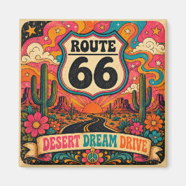 Vintage Mother Road Sixties Trippy Snelweg Magneet