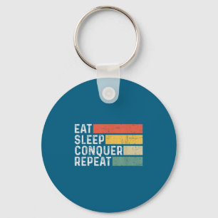 Vintage Motivatie Grappig Retro - Eten Slapen Vero Sleutelhanger