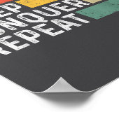 Vintage Motivational Funny Retro - Eat Sleep Conqu Poster (Hoek)