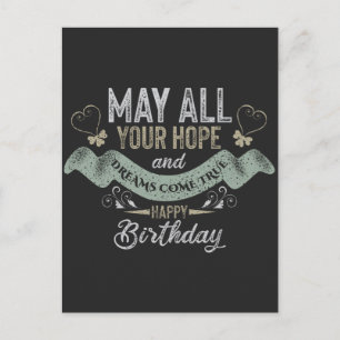 Vintage Motivational Happy birthday wishes Briefkaart