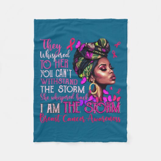 Vintage Motivational Suprt Breast Cancer Awareness Fleece Deken (Voorkant)