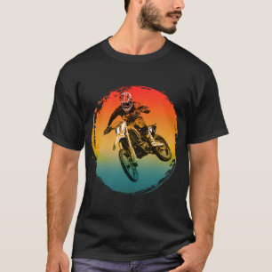 vintage motocross dirt bike rijder motorfiets t-shirt