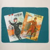 "Vintage Motor Magazine Covers" Sherpa Deken (Voorkant (horizontaal))