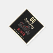 Vintage Motorcycle 60th Birthday Bike Party Servet (Hoek)