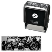 vintage motorcycle artwork  zelfinktende stempel (In situ)