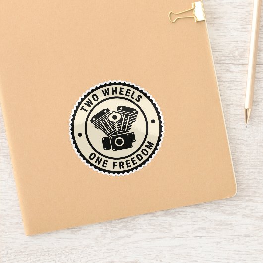 Vintage Motorcycle Engine Freedom Emblem Sticker (Notitieboek)