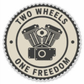 Vintage Motorcycle Engine Freedom Emblem Sticker (Voorkant)