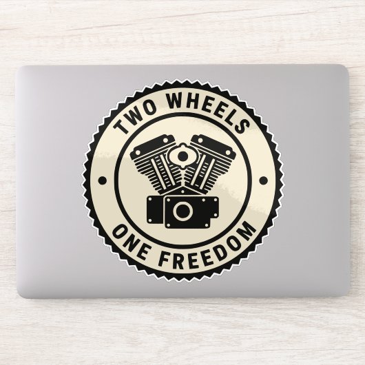 Vintage Motorcycle Engine Freedom Emblem Sticker (Computer)