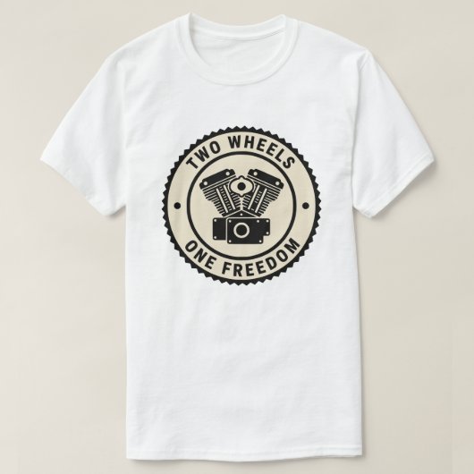 Vintage Motorcycle Engine Freedom Emblem T-shirt (Design voorkant)