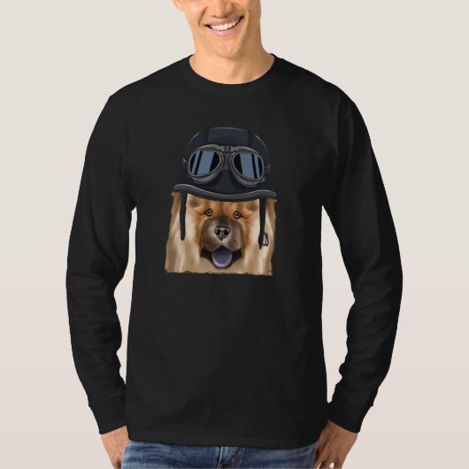 Vintage Motorcycle Helmet Chow Chow T-shirt (Voorkant)