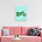 Vintage Motorcycle Poster - Hand Sketched  Canvas Afdruk (Insitu (Woonkamer))