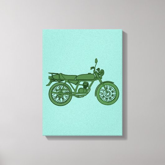 Vintage Motorcycle Poster - Hand Sketched  Canvas Afdruk (Voorkant)