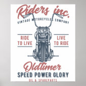 Vintage Motorcycle Riders Inc Poster (Voorkant)