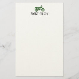 Vintage Motorcycle Sketch  Stationary  Briefpapier