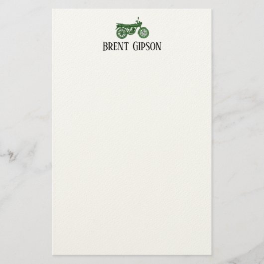 Vintage Motorcycle Sketch  Stationary  Briefpapier (Voorkant)