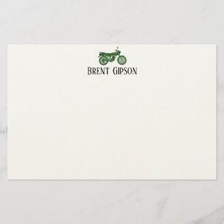 Vintage Motorcycle Sketch  Stationary Note Card Briefpapier