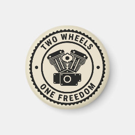 Vintage motorembleem met motor vrijheid magneet