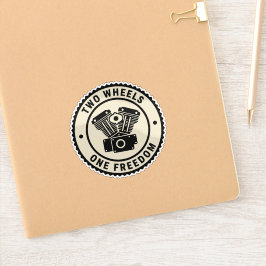 Vintage motorembleem met motor vrijheid sticker