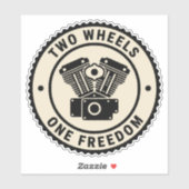 Vintage motorembleem met motor vrijheid sticker (Vel)