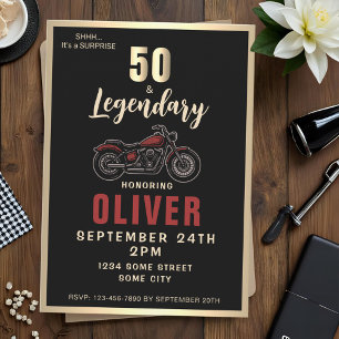 Vintage Motorfiets 50e Verjaardag Feestje Kaart