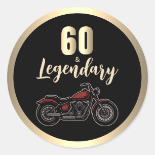 Vintage Motorfiets 60e Verjaardag Bike  Ronde Sticker