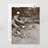 Vintage motorfiets c1920s sepia briefkaart (Voorkant / Achterkant)