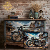 Vintage Motorfiets Decoupage Tissuepapier