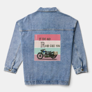 Vintage Motorfiets - Laat de Oude Weg Je Roepen. Denim Jacket