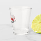 Vintage Motorfiets Logo Wit Shot Glas (Rechts)