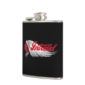 Vintage Motorfiets Logo Zwart Heupfles (Links)