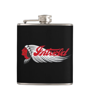 Vintage Motorfiets Logo Zwart Heupfles