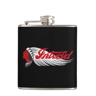 Vintage Motorfiets Logo Zwart Heupfles