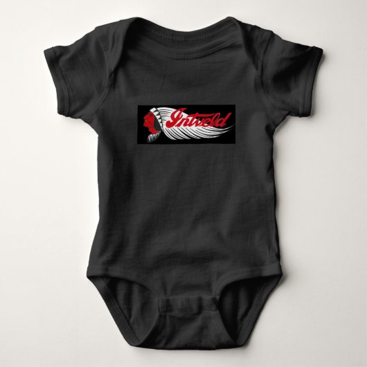 Vintage Motorfiets Logo Zwart Romper (Voorkant)