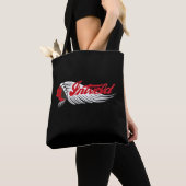 Vintage Motorfiets Logo Zwart Tote Bag (Dichtbij)