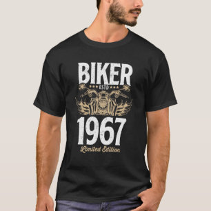 Vintage motorfiets Mannen, vrouwencyclus, geboren T-shirt