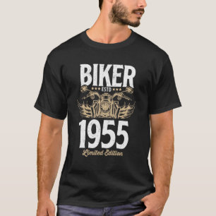 Vintage motorfiets Mannen, vrouwencyclus, geboren T-shirt