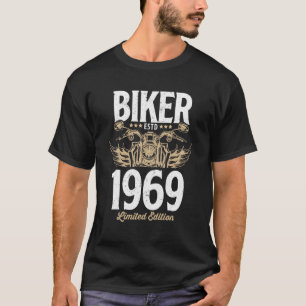 Vintage motorfiets Mannen, vrouwencyclus, geboren T-shirt