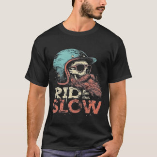 Vintage Motorfiets Ride Slow Grafische T-shirt