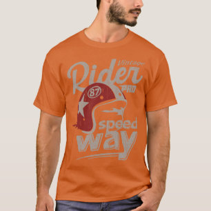 Vintage motorfiets Rider voor raceretro-helm T-shirt