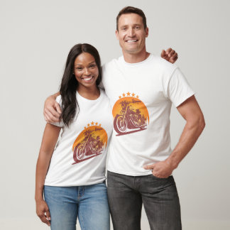 Vintage Motorfiets Zonsondergang | Biker Ride T-Sh T-shirt