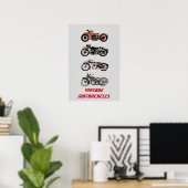 VINTAGE MOTORFIETSEN POSTER (Thuiskantoor)