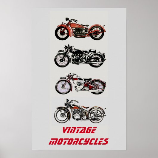 VINTAGE MOTORFIETSEN POSTER (Voorkant)