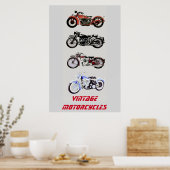 VINTAGE MOTORFIETSEN POSTER (Keuken)