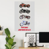 VINTAGE MOTORFIETSEN POSTER (Thuiskantoor)