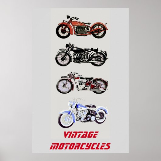 VINTAGE MOTORFIETSEN POSTER (Voorkant)