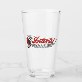 Vintage motorfietslogo wit glas