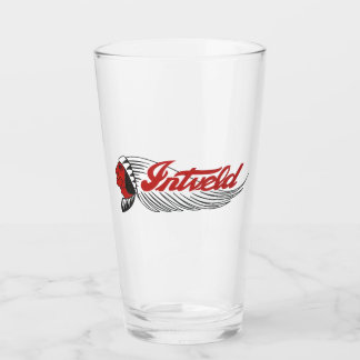 Vintage motorfietslogo wit glas