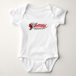 Vintage motorfietslogo wit romper