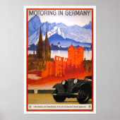 Vintage, Motoring in Duitsland. Poster (Voorkant)